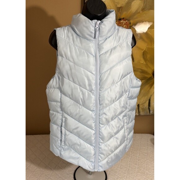 So Authentic American Heritage Light Blue Full Zip Puffer Vest Side Pockets Sz L - Picture 3 of 16